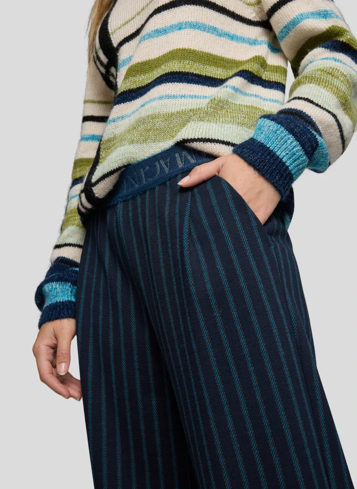 Rabe elegantní široké kalhoty s jemným proužkem