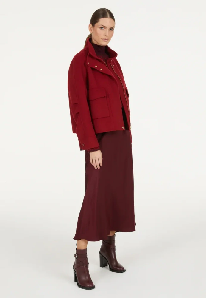 Marc Aurel elegantní vínová saténová sukně