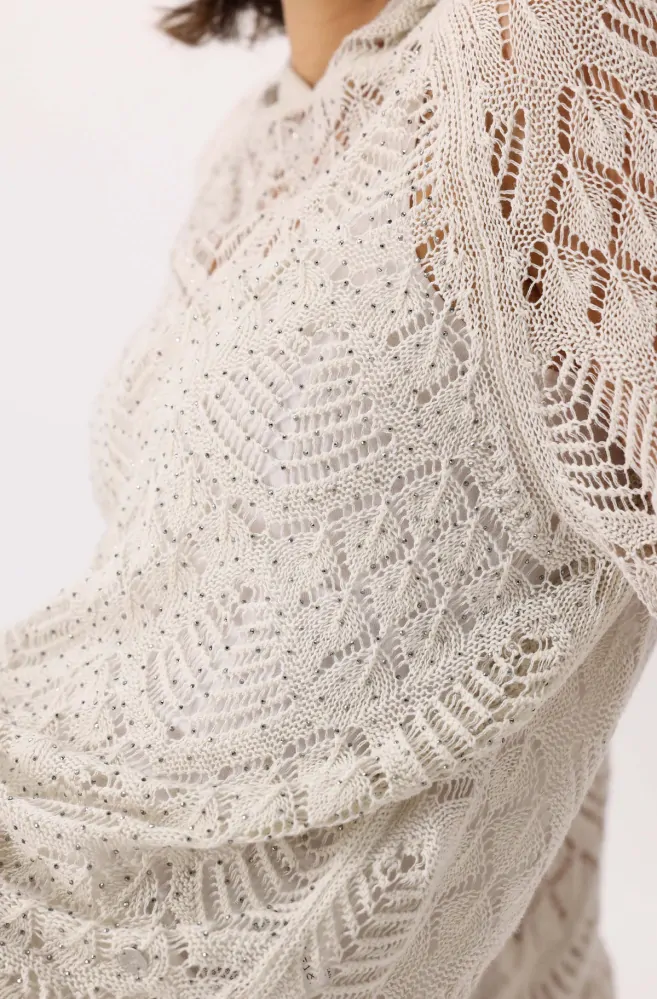 Monari ajour svetr krémový  