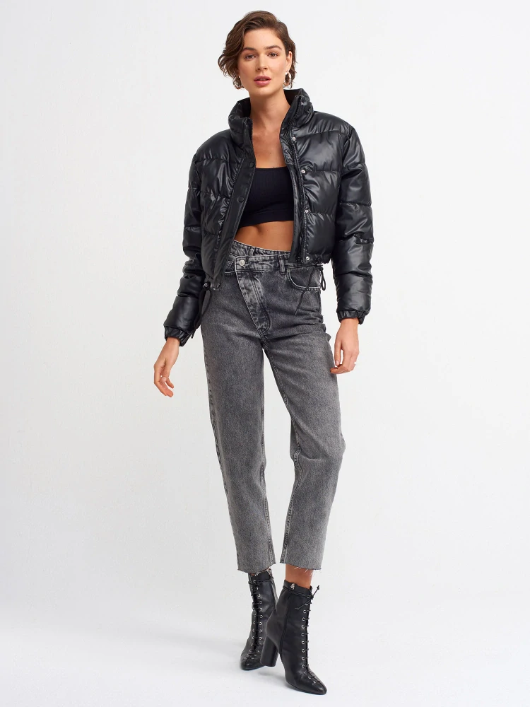 Koženková bunda černá