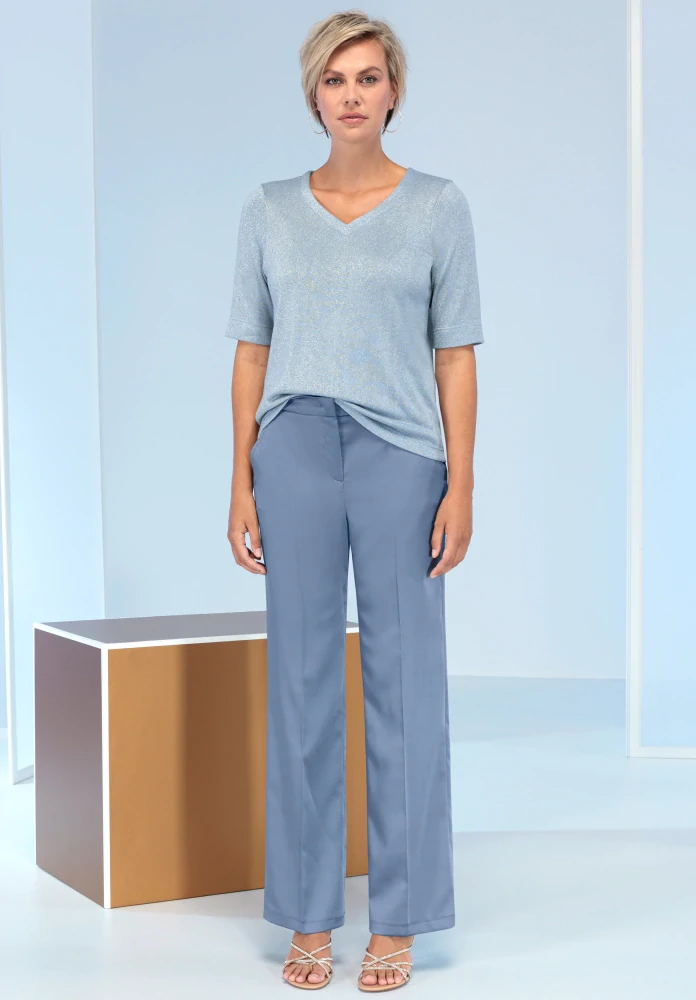 Bianca halenka "EDIRA"  s krátkým rukávem a výstřihem do V 