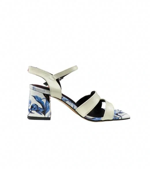 Urban Ladies dámské sandály s květinovým potiskem na podpatku