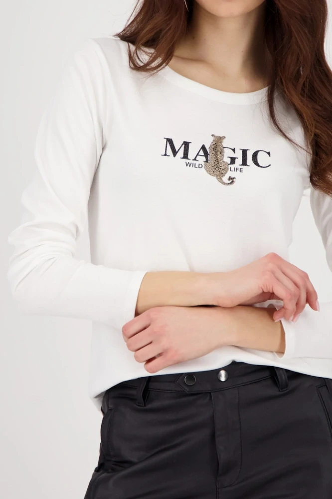 Monari tričko s dlouhým rukávem a leopardím potiskem