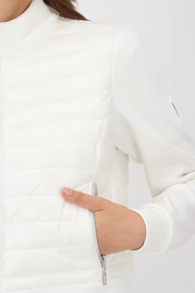 Monari prošívaná bunda s kulatým výstřihem bíla