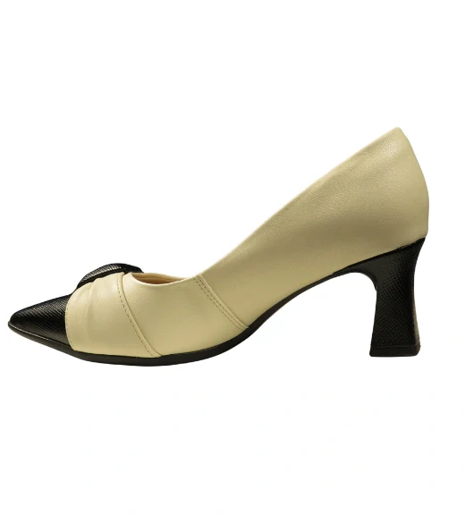 Piccadilly elegantní dámské lodičky v béžovo-černé kombinaci 