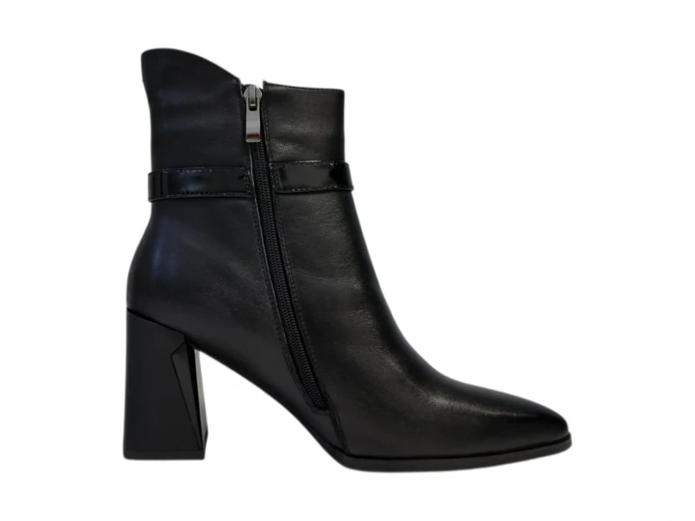 Urban Ladies elegantní černé kotníkové boty s výrazným podpatkem