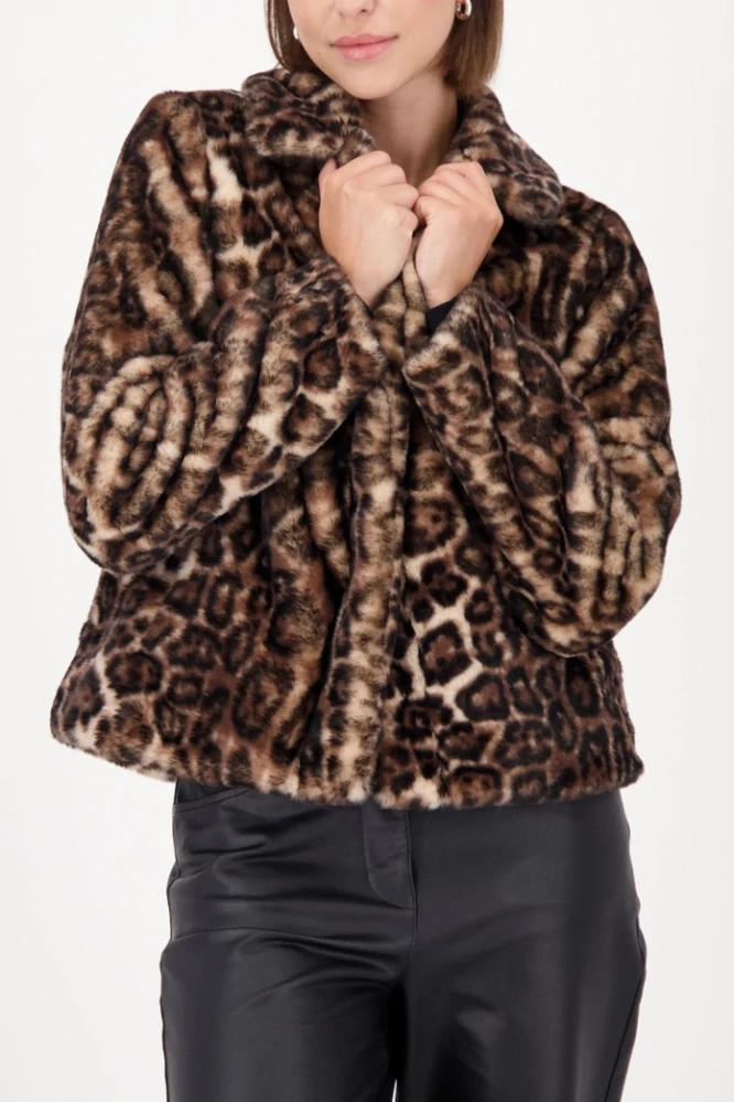 Monari leopardí kabátek z umělé kožešiny