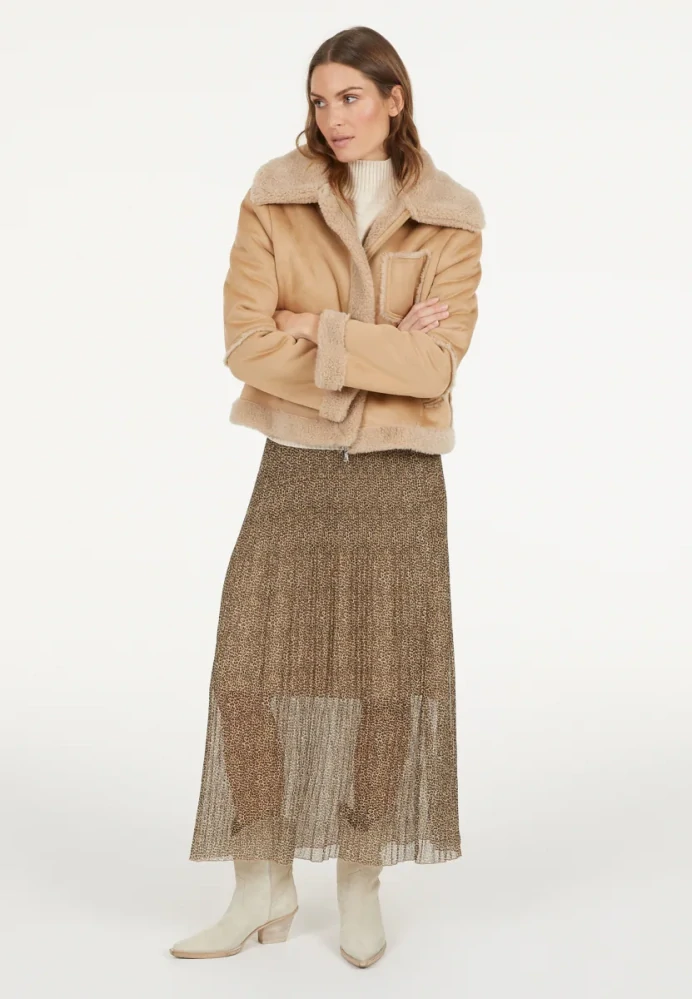 Marc Aurel béžová kožíšková bunda