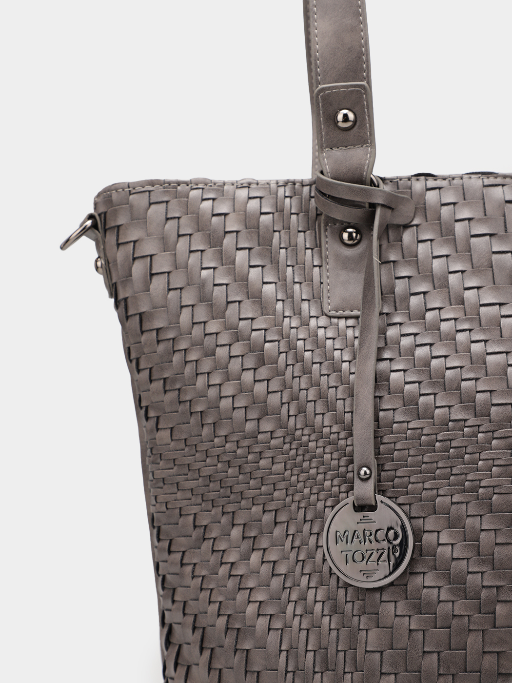 Marco Tozzi stylová hnědá kabelka s pleteným designem 