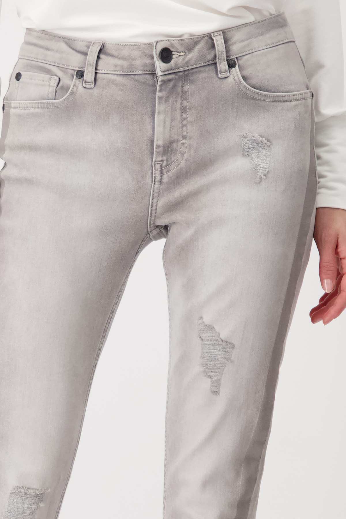 Monari moderní dámské džíny skinny šedé