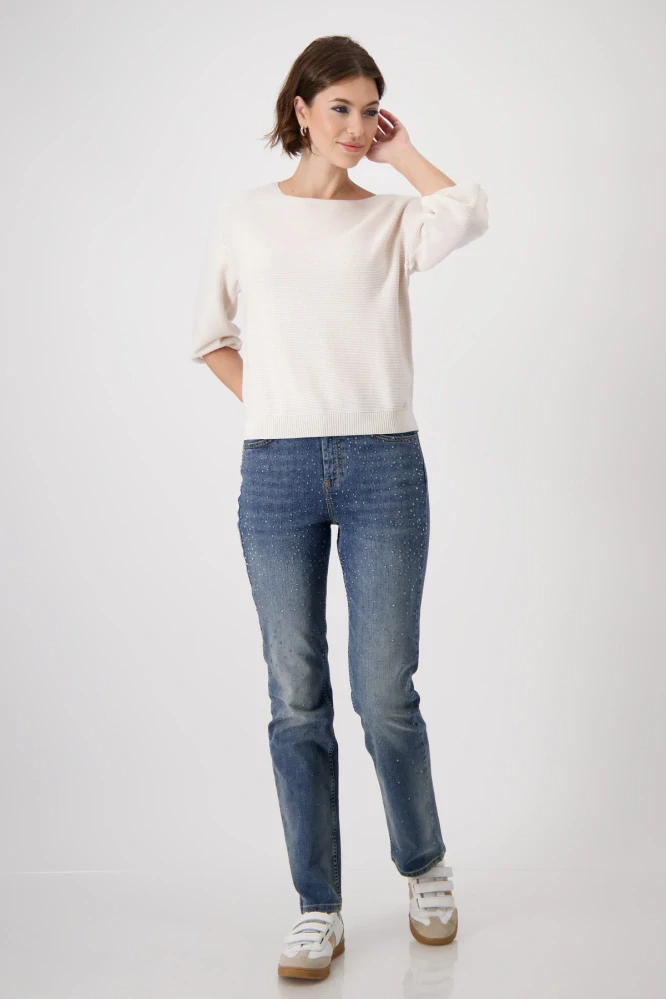 Monari pletený svetr vroubkovým stehem