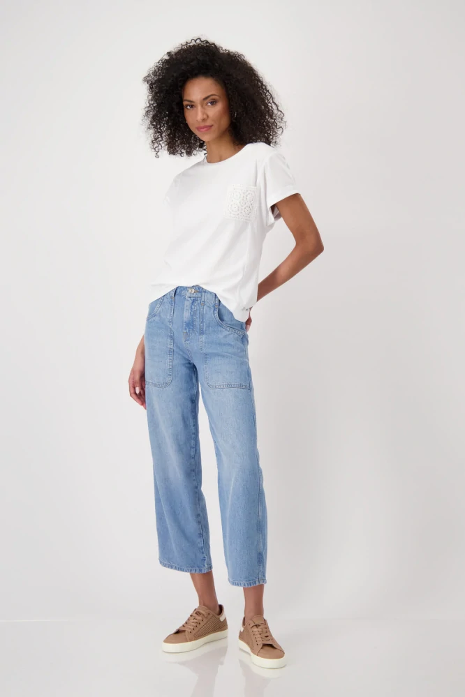 Monari tričko s háčkovanou kapsičkou