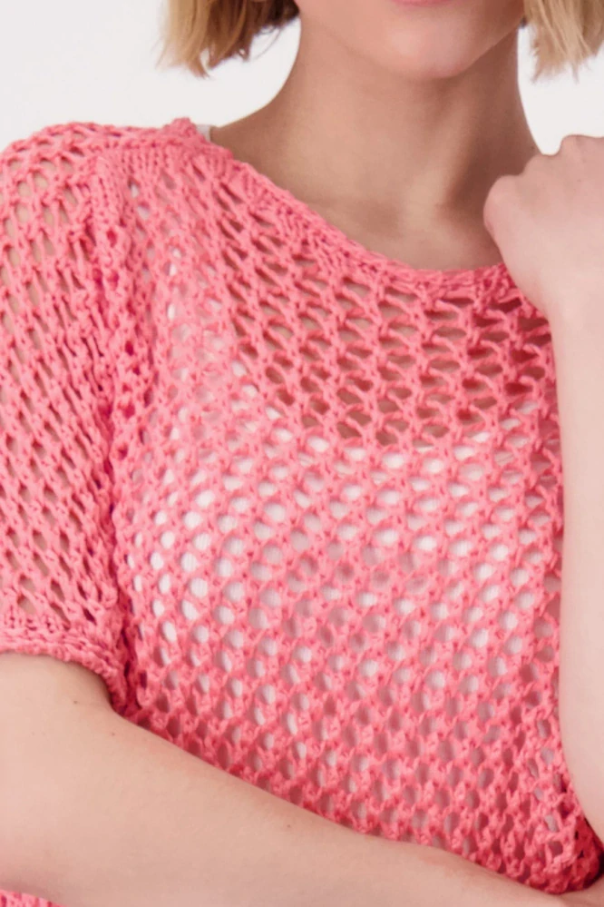 Monari svetr s krátkým rukávem a lodičkovým výstřihem