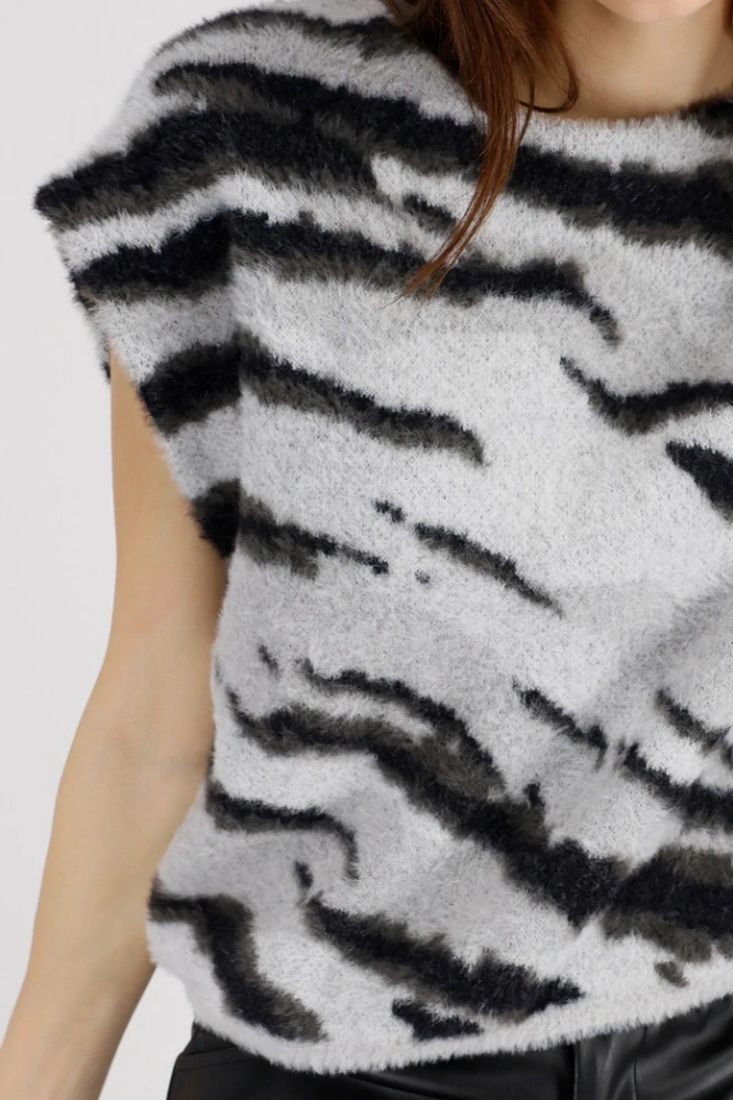 Monari svetrová vesta s tygřím vzorem