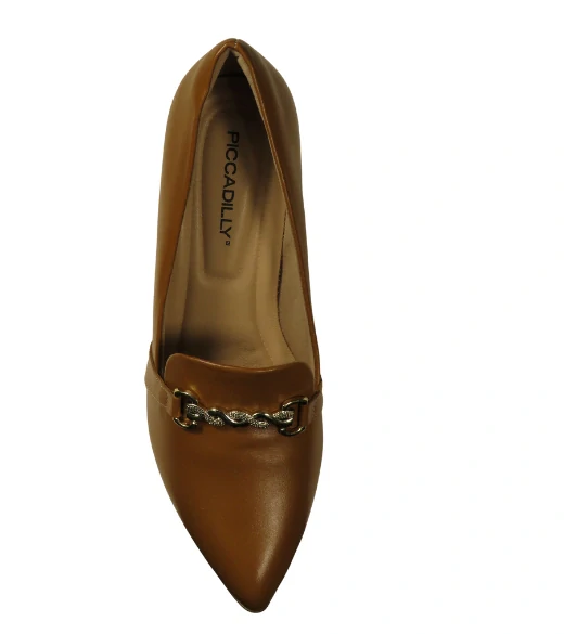 Piccadilly dámské lodičky hnědé s kovovou ozdobou