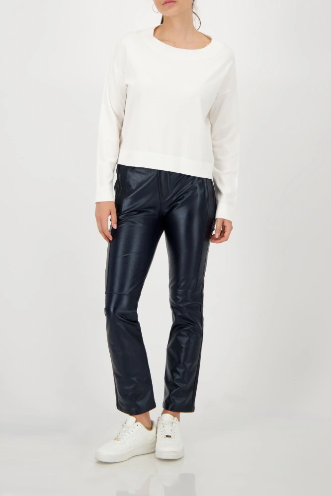 Monari bílý pletený svetr s kulatým výstřihem