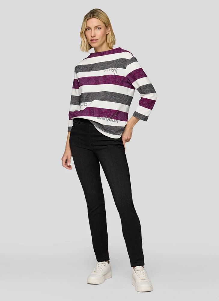 RABE svetr s pruhy a třpytivými detaily