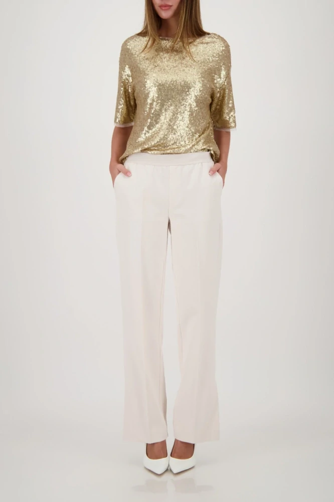 Monari kalhoty rovného střihu s rýhovanými nohavicemi