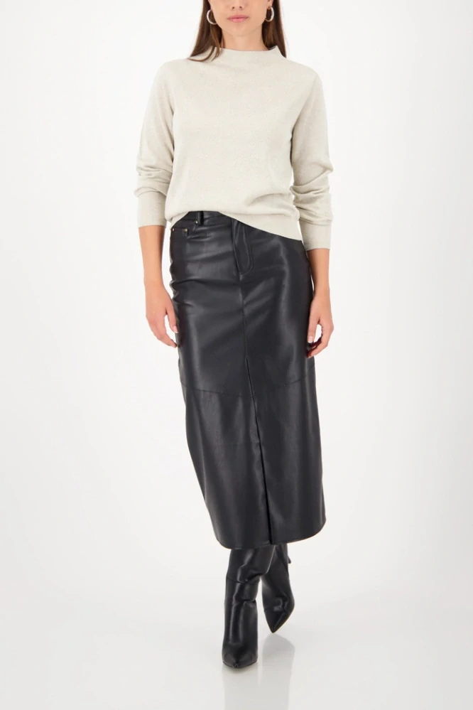 Monari elegantní světlý svetřík s jemným metalickým leskem