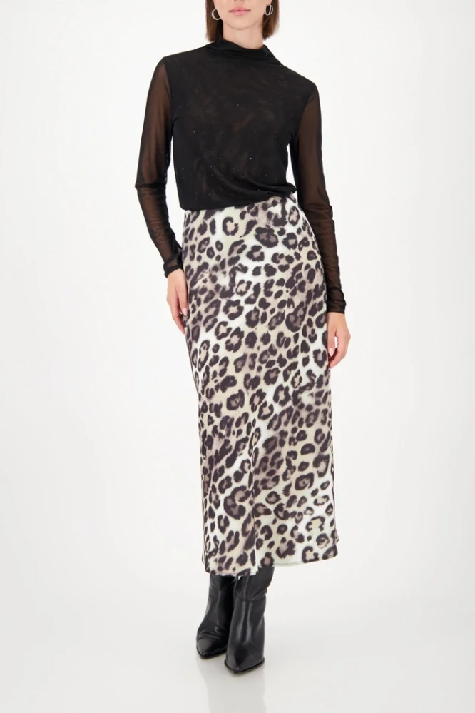 Monari černá halenka z jemného tylu s třpytivými detaily