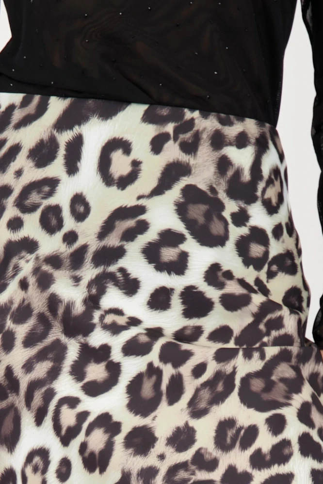 Monari saténová sukně s leopardím vzorem