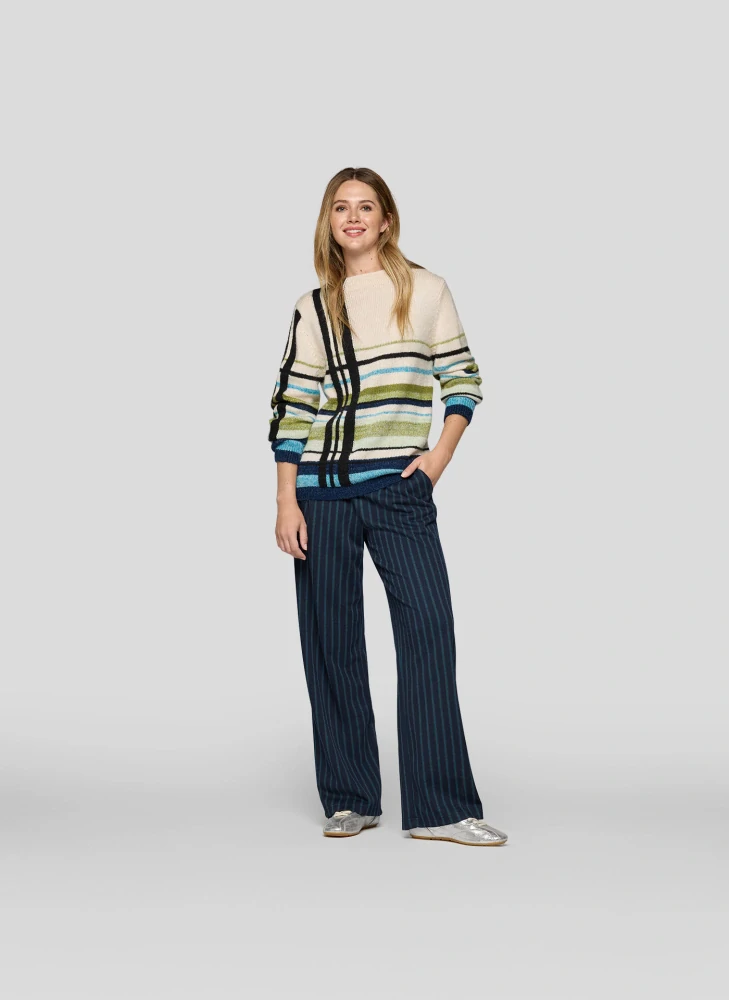 Rabe elegantní široké kalhoty s jemným proužkem