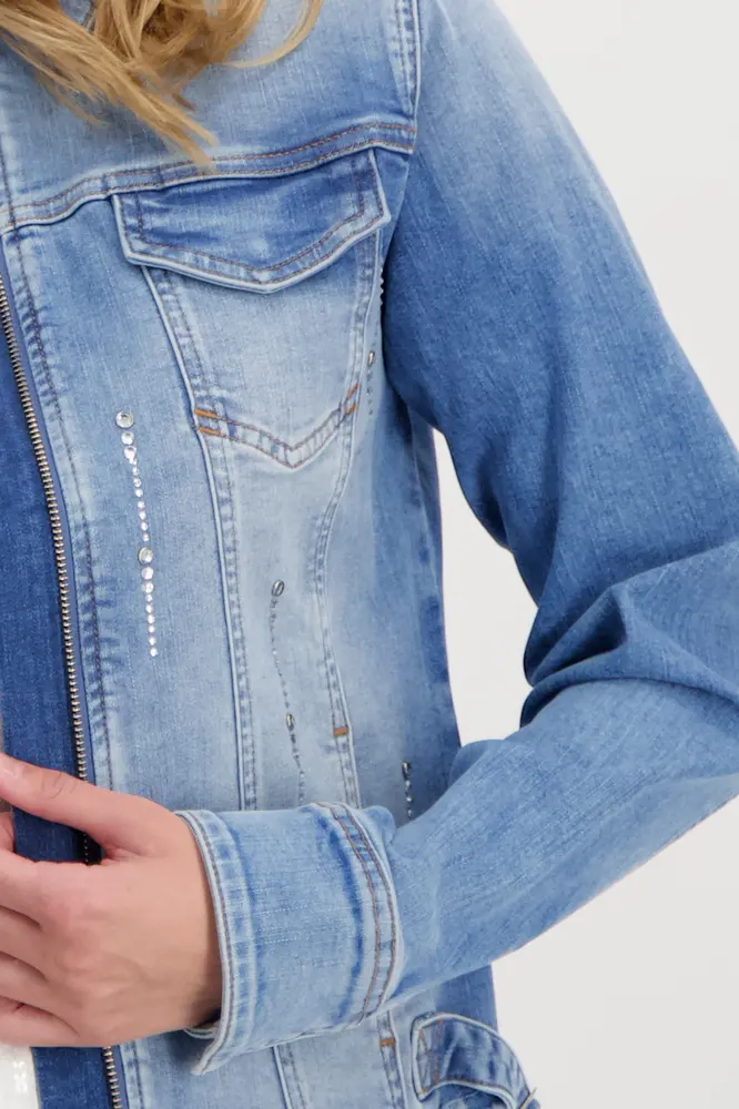 Džínová bunda s kamínky Monari 
