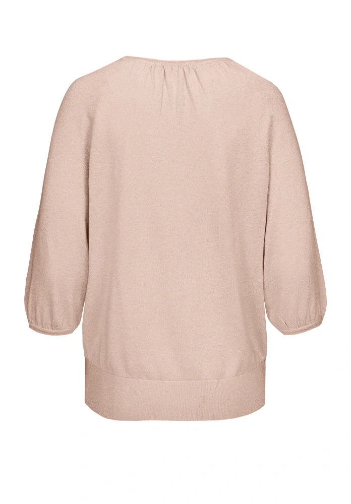 Bianca elegantní pletený svetr s obsahem lurexu a výstřihem do V