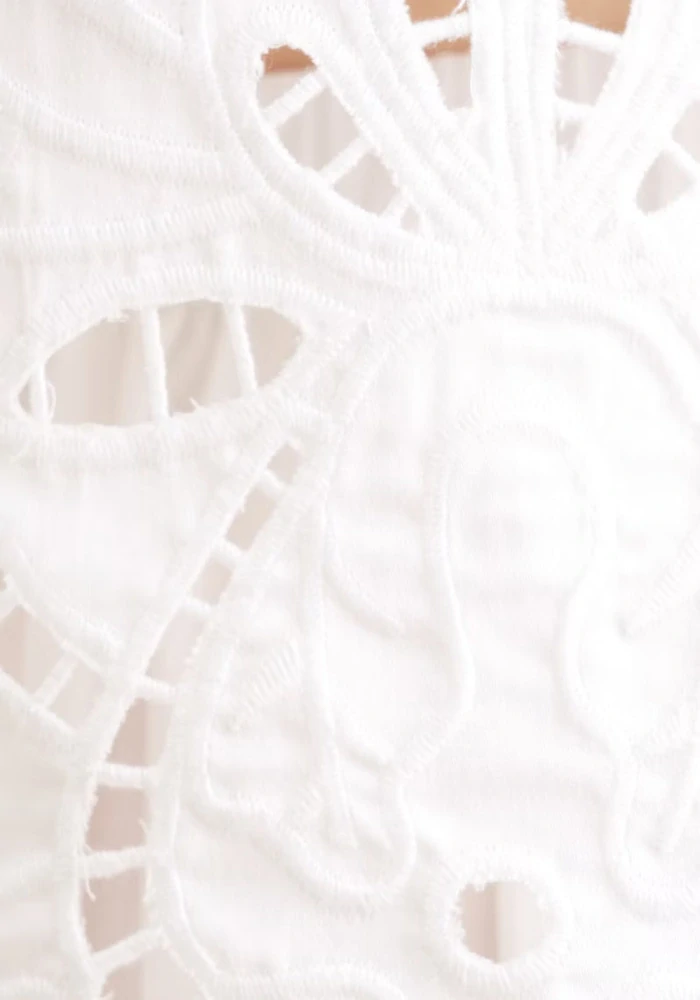 Seidensticker elegantní bílá košile s výšivkou