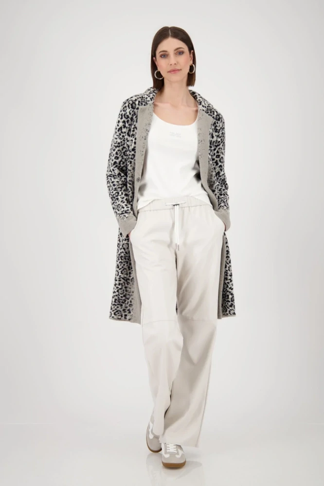 Monari pletený kabát s leopardím vzorem