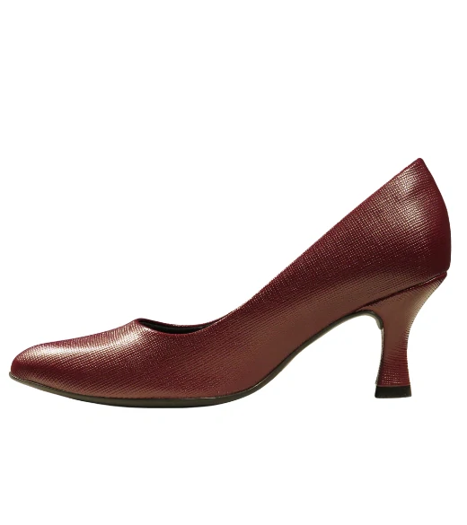 Piccadilly elegantní dámské lodičky na středně vysokém podpatku v bordó barvě