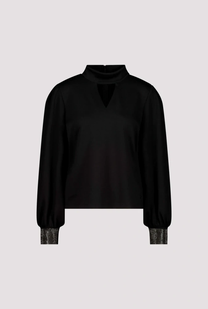 Monari dámská elegantní jednobarevná halenka s dlouhým rukávem černá