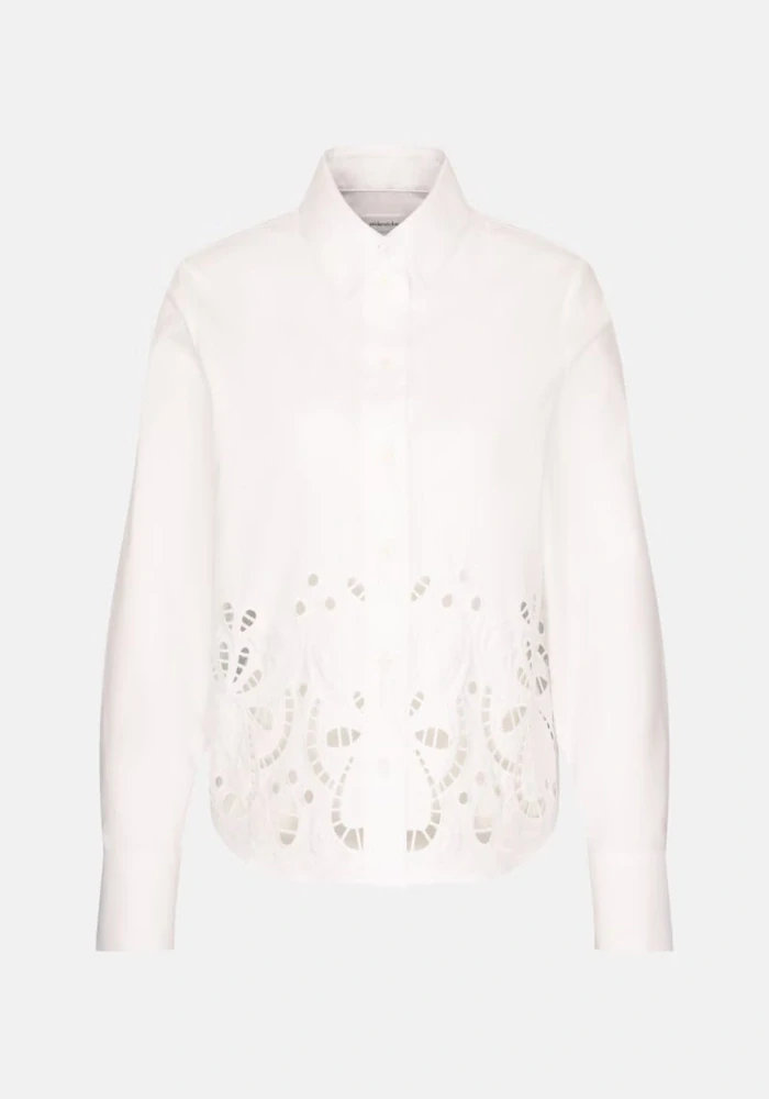 Seidensticker elegantní bílá košile s výšivkou