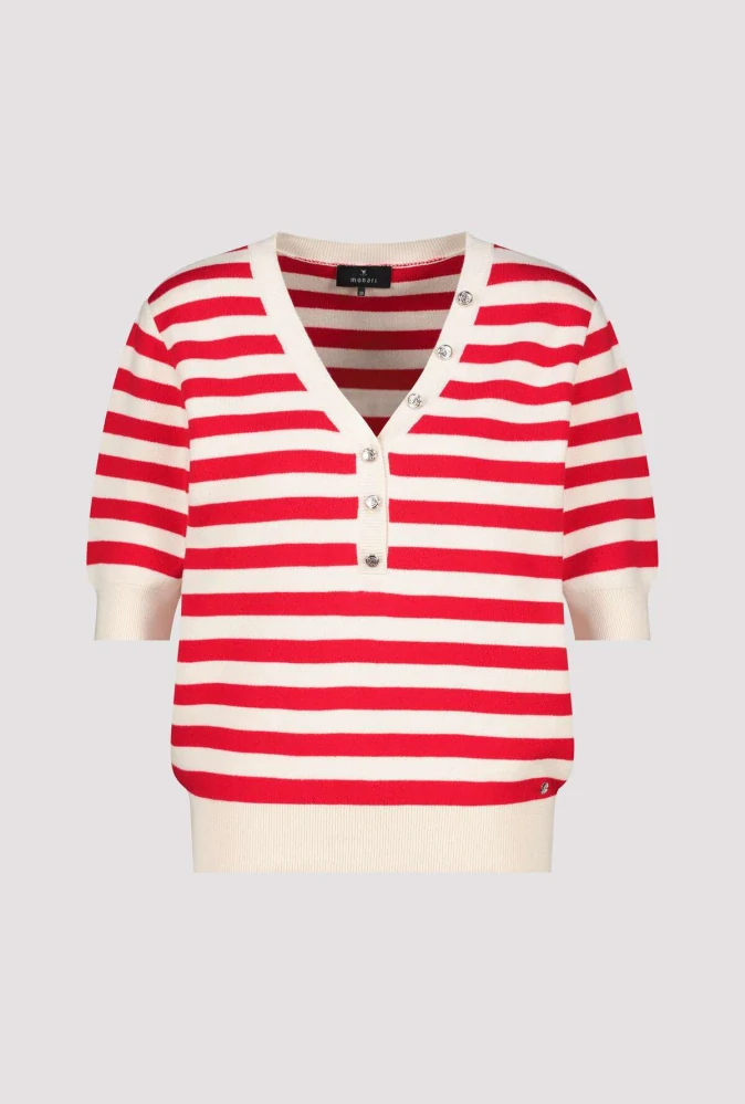 Monari pletený svetr s krátkým rukávem a knoflíky