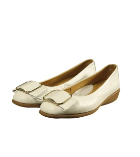 Urban Ladies bílé kožené baleríny