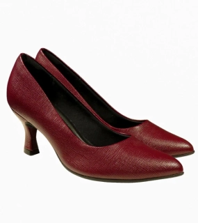 Piccadilly elegantní dámské lodičky na středně vysokém podpatku v bordó barvě