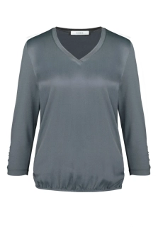 Bianca módní halenka s výstřihem do V a žebrovanými manžetami