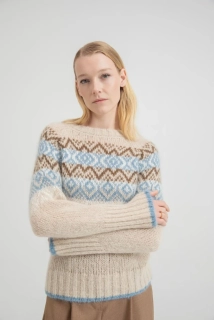 Eufonia žakárový svetr s kulatým výstřihem  a norským motivem