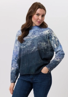 TUZZI dámský svetr s horským motivem – modrý