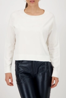 Monari bílý pletený svetr s kulatým výstřihem