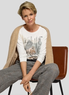 RABE tričko s motivem města a třpytivými kamínky