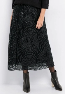 Bianca černá sukně s flitrovým vzorem