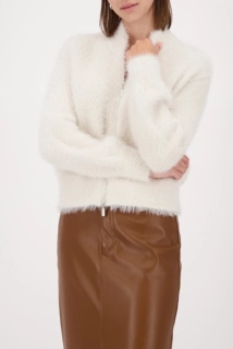 Monari svetr na zip – krémový