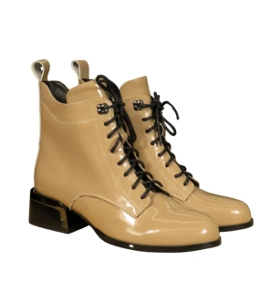 Urban Ladies lakované kotníkové boty s nízkým podpatkem