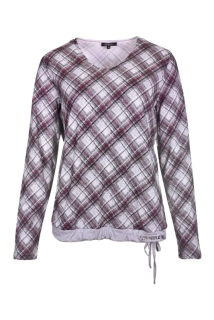 Kenny S dámská kostkovaná mikina s výstřihem do „V“