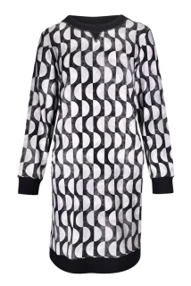Kenny S dámské mikinové šaty s geometrickým vzorem
