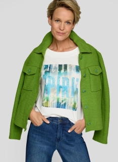 RABE bílá viskózová halenka s barevným potiskem