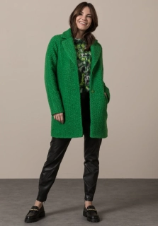 Bianca zelený kabát s klopovým límcem