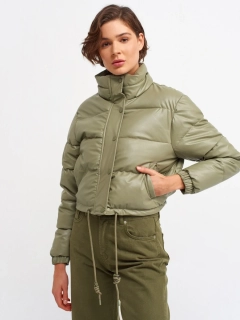 Koženková bunda khaki