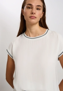 Marc Aurel minimalistické tričko s lurexovými detaily na rukávech